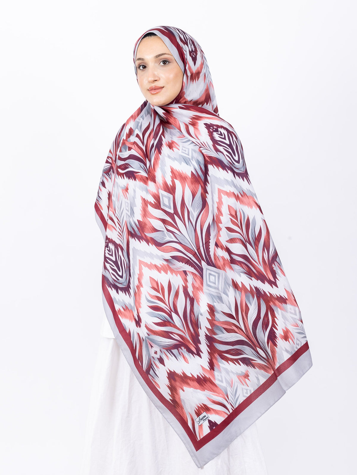 Mikro Soft Şal D008 Gri, çiçekli desenli, 75 × 185 cm şal – görsel 2