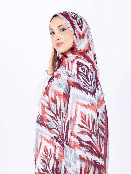 Mikro Soft Şal D008 Gri, çiçekli desenli, 75 × 185 cm şal – görsel 3