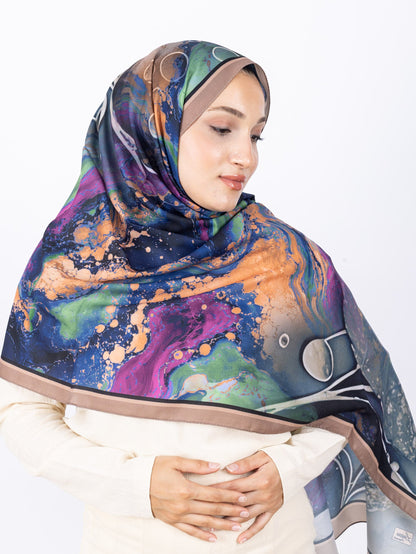 Mikro Soft Şal D010 Vizon, çiçekli desenli, 75 × 185 cm şal – görsel 4