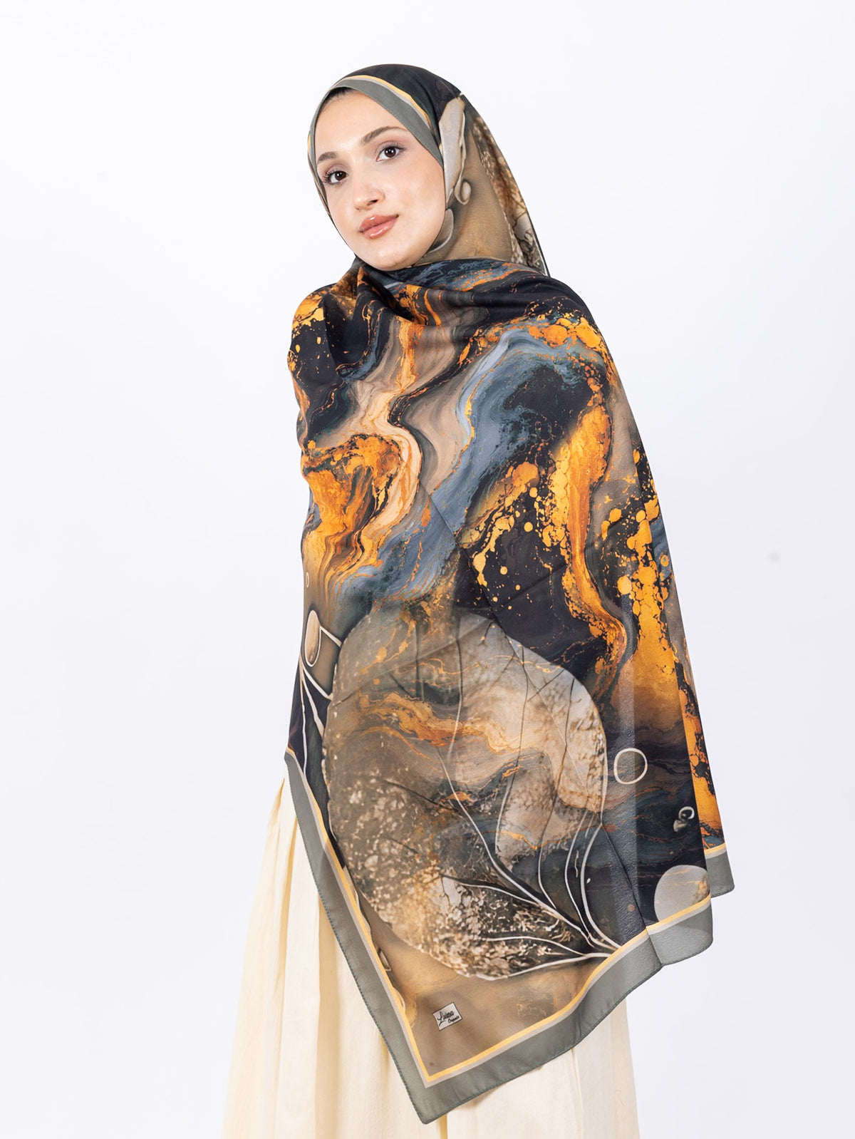 Mikro Soft Şal D010 Yeşil, çiçekli desenli, 75 × 185 cm şal – görsel 2
