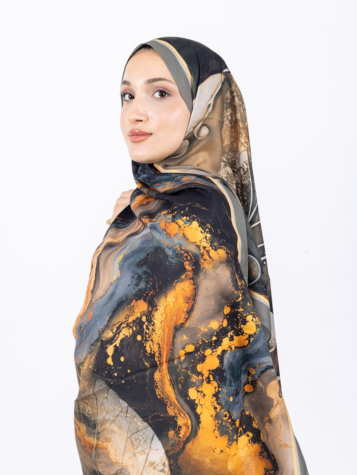 Mikro Soft Şal D010 Yeşil, çiçekli desenli, 75 × 185 cm şal – görsel 1