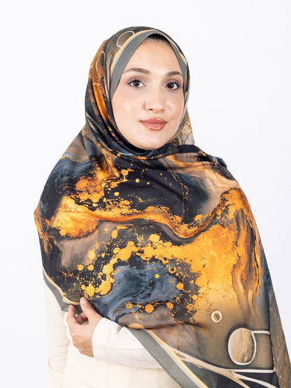 Mikro Soft Şal D010 Yeşil, çiçekli desenli, 75 × 185 cm şal – görsel 3