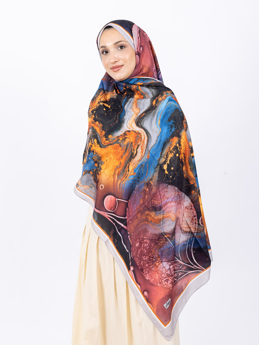 Mikro Soft Şal D010 Taş Rengi, çiçekli desenli, 75 × 185 cm şal – görsel 2