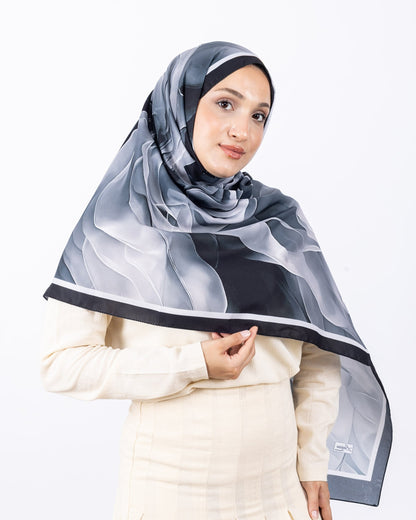 Mikro Soft Şal D007 Siyah, çiçekli desenli, 75 × 185 cm şal – görsel 3
