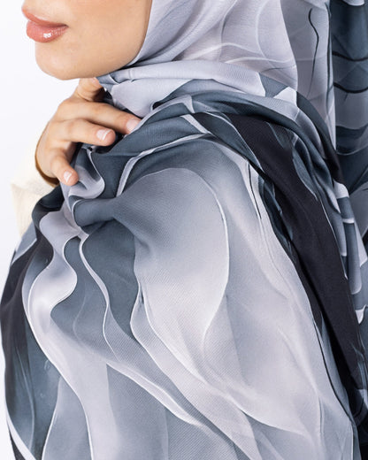 Mikro Soft Şal D007 Siyah, çiçekli desenli, 75 × 185 cm şal – görsel 4