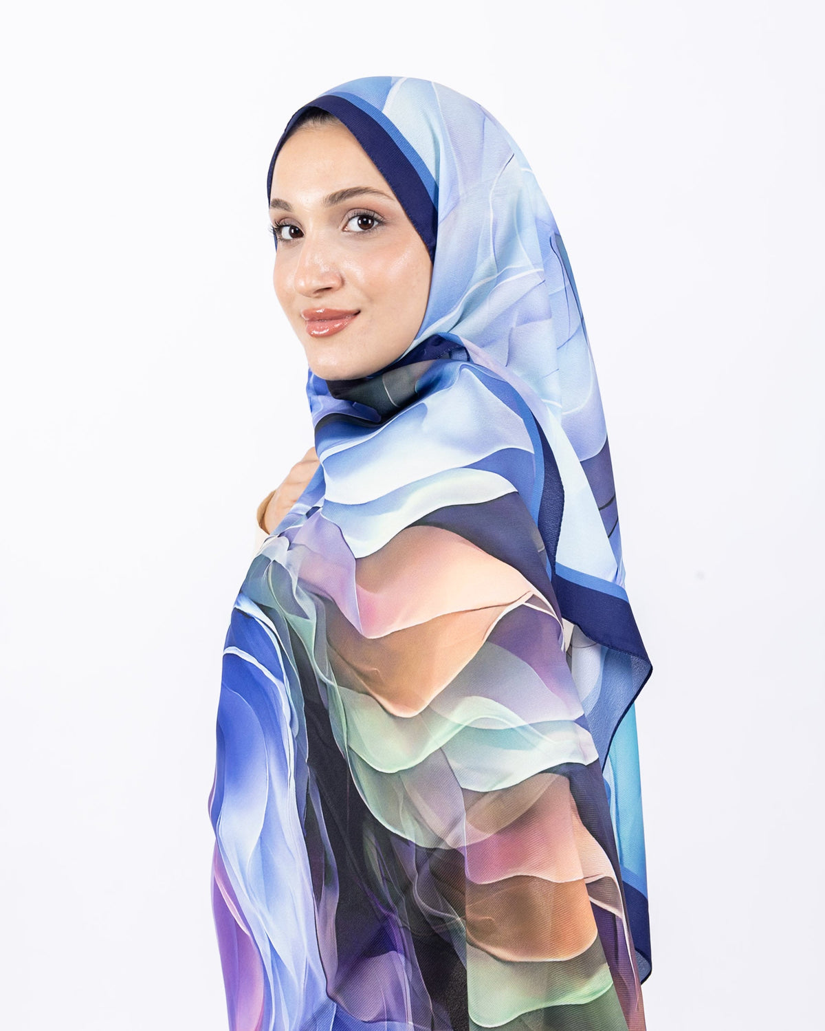 Mikro Soft Şal D007 Morcivert, çiçekli desenli, 75 × 185 cm şal – görsel 1