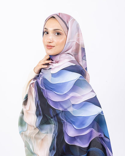 Mikro Soft Şal D007 Pudra, çiçekli desenli, 75 × 185 cm şal – görsel 3