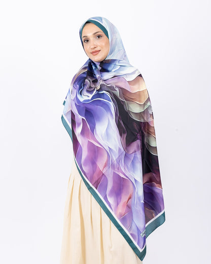 Mikro Soft Şal D007 Mint Yeşili, çiçekli desenli, 75 × 185 cm şal – görsel 1