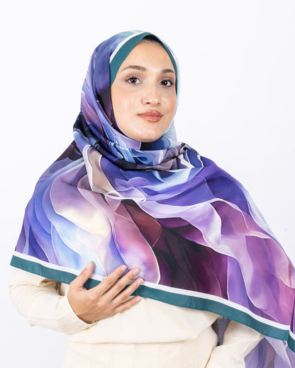 Mikro Soft Şal D007 Mint Yeşili, çiçekli desenli, 75 × 185 cm şal – görsel 3