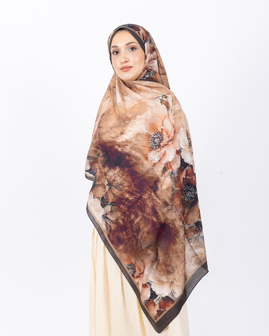 Mikro Soft Şal D005 Siyah, çiçekli desenli, 75 × 185 cm şal – görsel 2