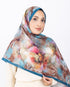 Mikro Soft Şal D009 İndigo, çiçekli desenli, 75 × 185 cm şal – görsel 1