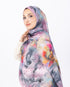 Mikro Soft Şal D009 Pudra, çiçekli desenli, 75 × 185 cm şal – görsel 1