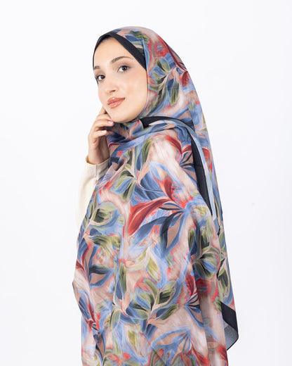Mikro Soft Şal D011 Siyah, çiçekli desenli, 75 × 185 cm şal – görsel 2