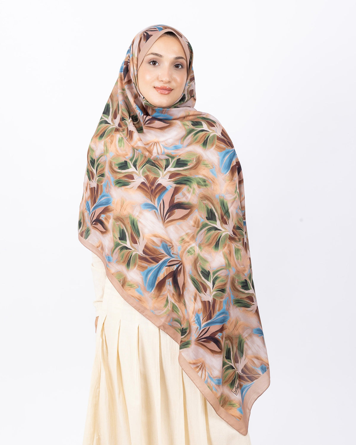 Mikro Soft Şal D011 Somon, çiçekli desenli, 75 × 185 cm şal – görsel 4