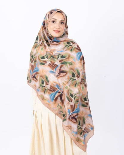 Mikro Soft Şal D011 Somon, çiçekli desenli, 75 × 185 cm şal – görsel 4