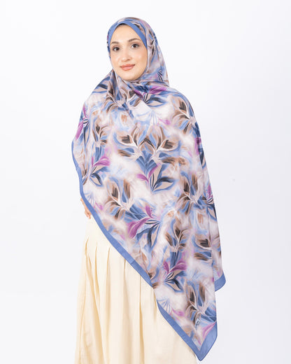 Mikro Soft Şal D011 Mavi, çiçekli desenli, 75 × 185 cm şal – görsel 2