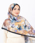 Mikro Soft Şal D015 Siyah-Bej, çiçekli desenli, 75 × 185 cm şal – görsel 1