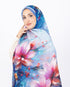 Mikro Soft Şal D004 Mavi, çiçekli desenli, 75 × 185 cm şal – görsel 1