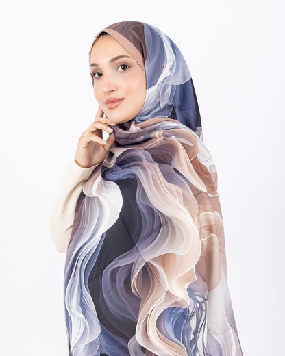 Mikro Soft Şal D012 Somon, çiçekli desenli, 75 × 185 cm şal – görsel 3