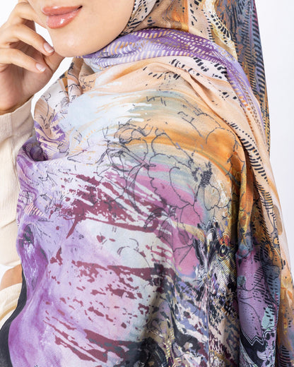 Mikro Soft Şal D016 Siyah, çiçekli desenli, 75 × 185 cm şal – görsel 4
