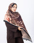 Mikro Bambu Kraş Şal D025 Siyah-Kahve, çiçekli desenli, 75 × 185 cm şal – görsel 1