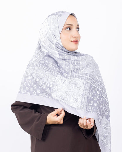 Mikro Bambu Kraş Şal D034 Gri, 75 × 185 cm şal – görsel 3