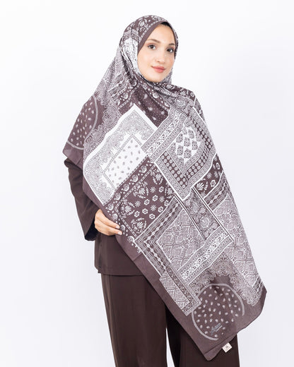 Mikro Bambu Kraş Şal D034 Kahverengi, 75 × 185 cm şal – görsel 2