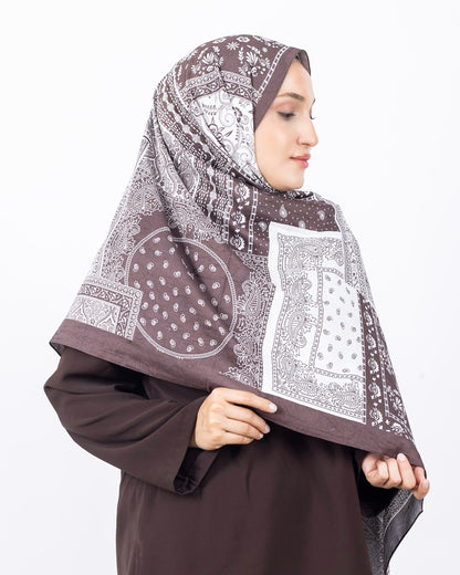 Mikro Bambu Kraş Şal D034 Kahverengi, 75 × 185 cm şal – görsel 4