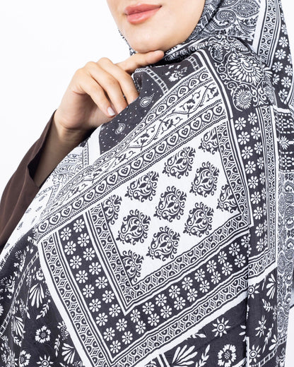 Mikro Bambu Kraş Şal D034 Siyah, 75 × 185 cm şal – görsel 1