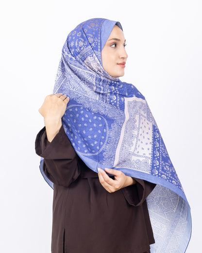 Mikro Bambu Kraş Şal D034 Mavi, 75 × 185 cm şal – görsel 3