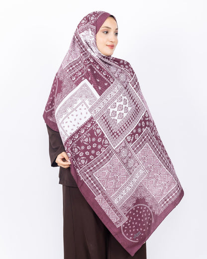 Mikro Bambu Kraş Şal D034 Bordo-Beyaz, 75 × 185 cm şal – görsel 1