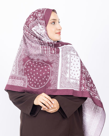 Mikro Bambu Kraş Şal D034 Bordo-Beyaz, 75 × 185 cm şal – görsel 3