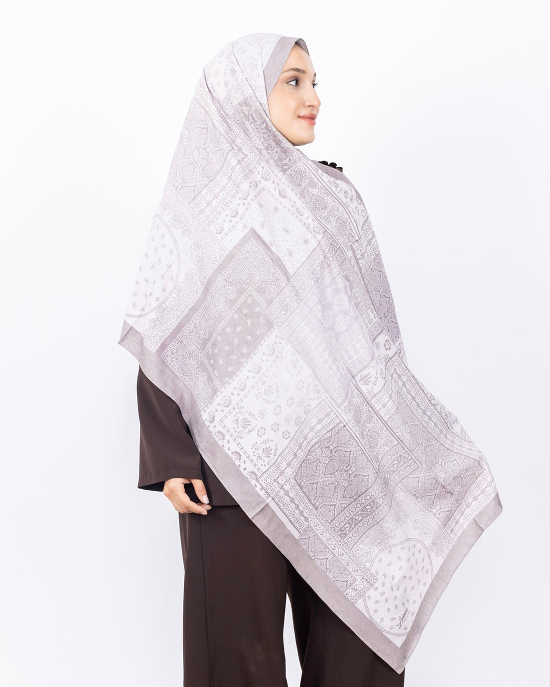 Mikro Bambu Kraş Şal D034 Taş Rengi, 75 × 185 cm şal – görsel 2