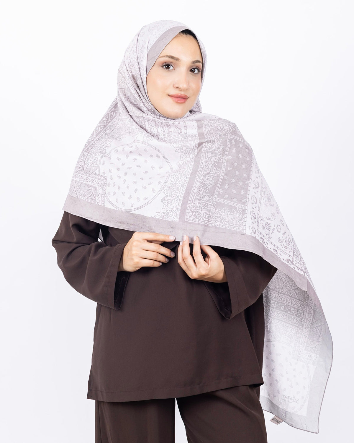 Mikro Bambu Kraş Şal D034 Taş Rengi, 75 × 185 cm şal – görsel 4