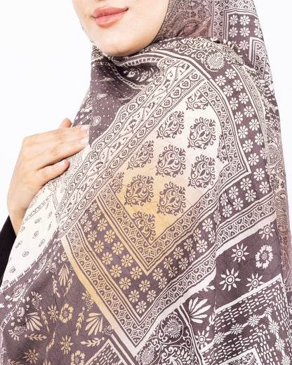 Mikro Bambu Kraş Şal D034 Sütlü Kahve, 75 × 185 cm şal – görsel 4