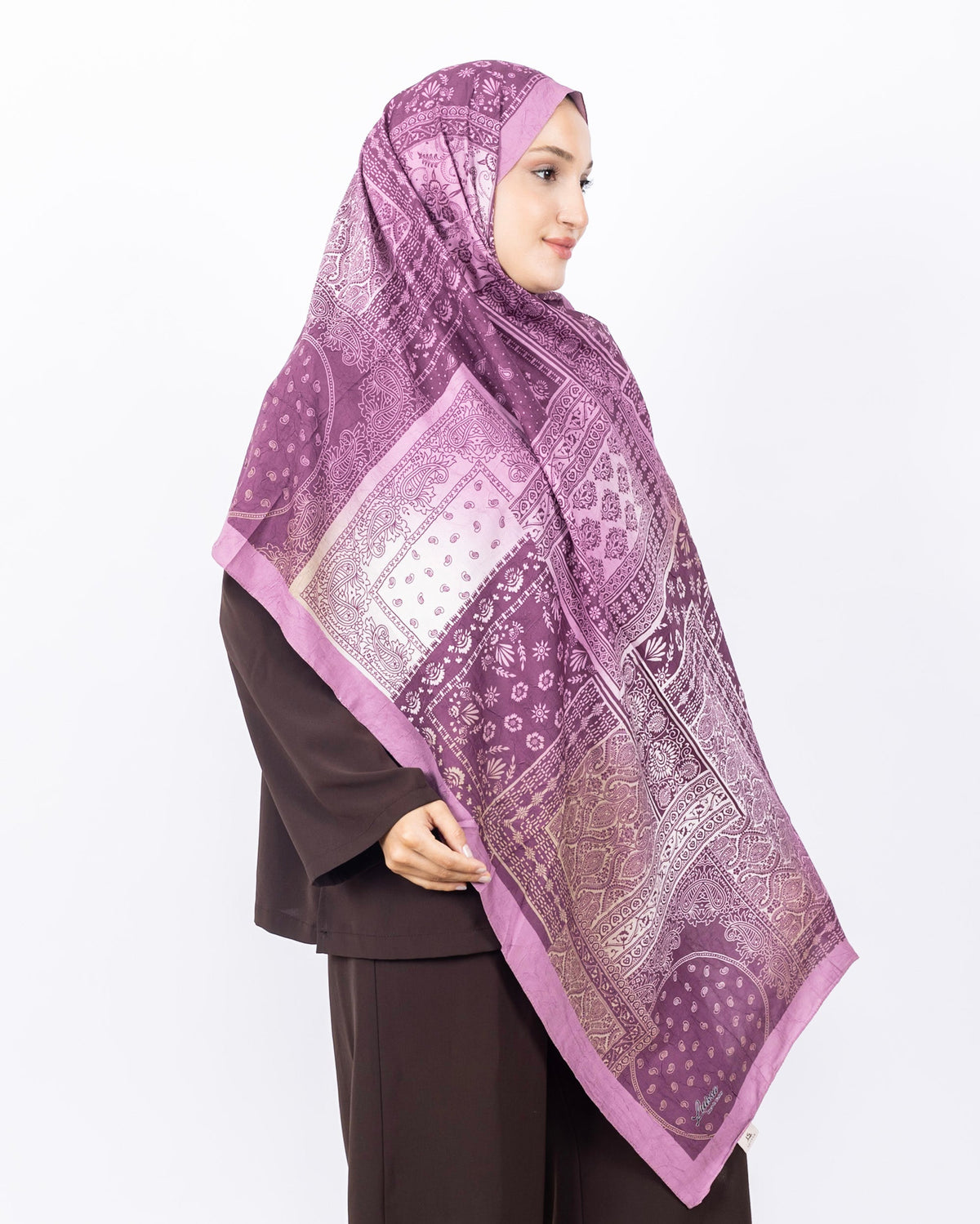 Mikro Bambu Kraş Şal D034 Gül Kurusu, 75 × 185 cm şal – görsel 2