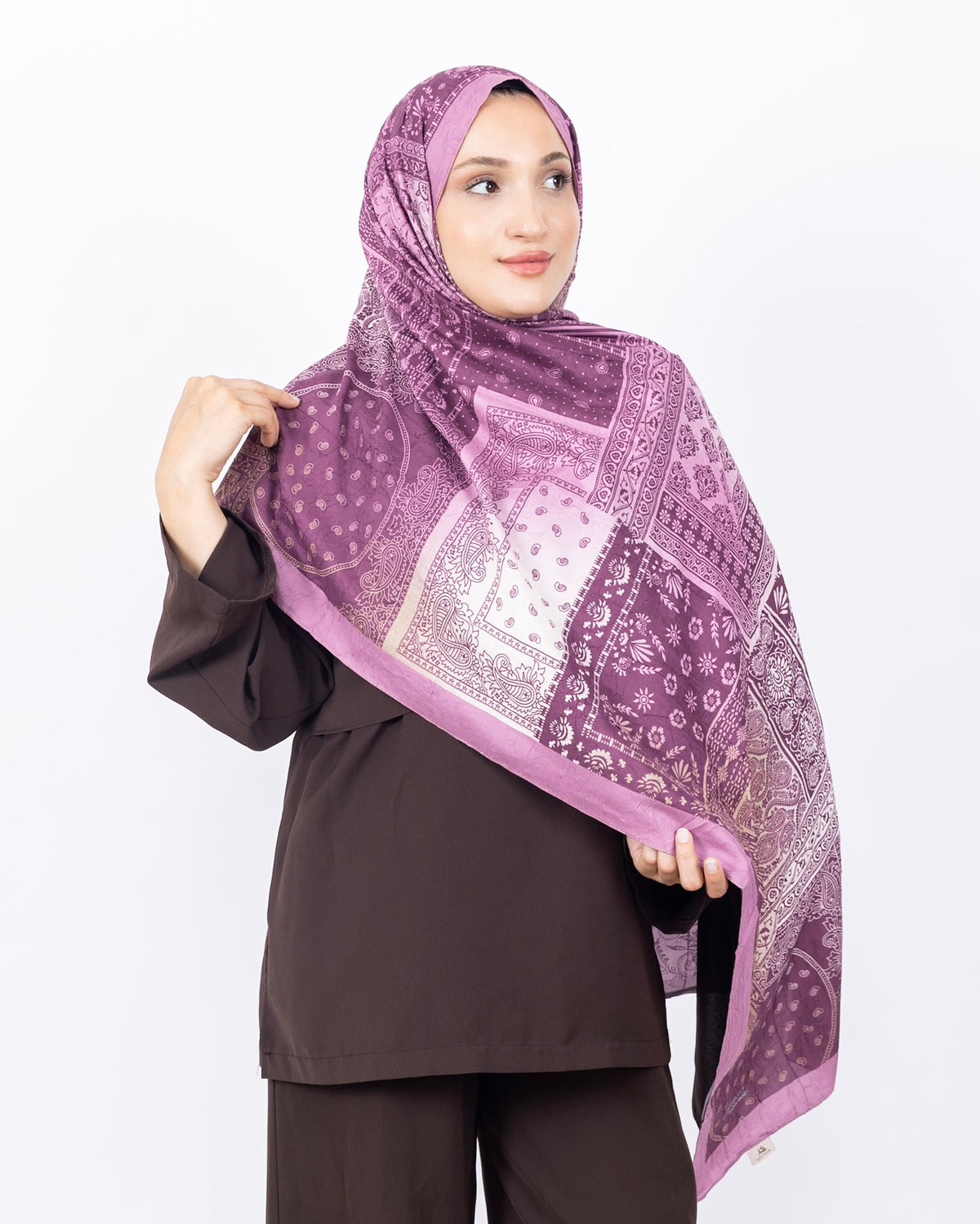 Mikro Bambu Kraş Şal D034 Gül Kurusu, 75 × 185 cm şal – görsel 1
