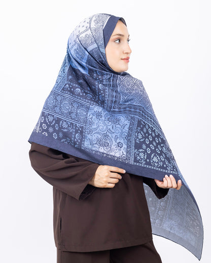 Mikro Bambu Kraş Şal D034 Lacivert, 75 × 185 cm şal – görsel 3