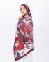 Mikro Bambu Kraş Şal D033 Bordo, yapraklı desenli, 75 × 185 cm şal – görsel 1
