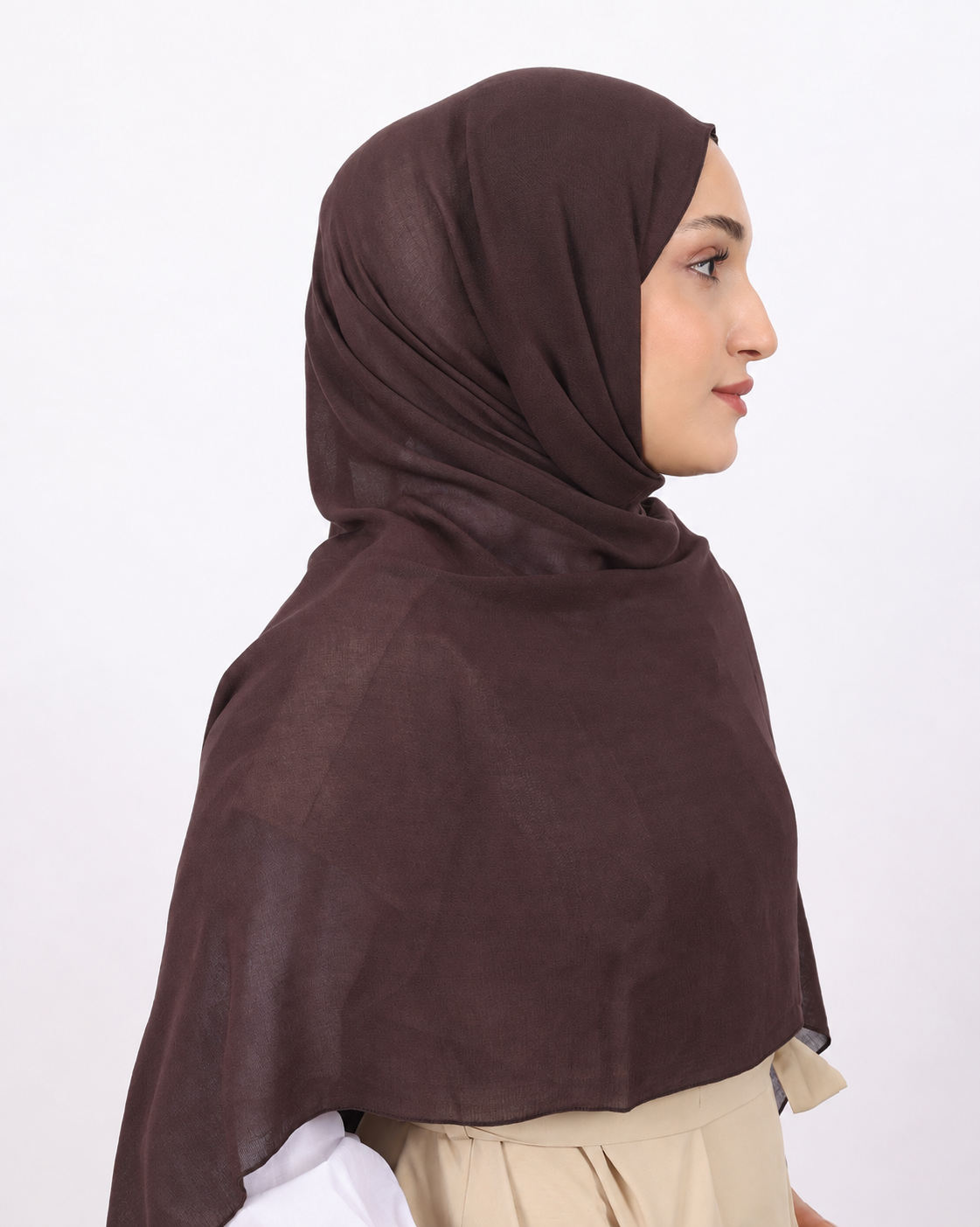 Organik Şal D056 Koyu Kahverengi, 75 × 185 cm şal – görsel 2