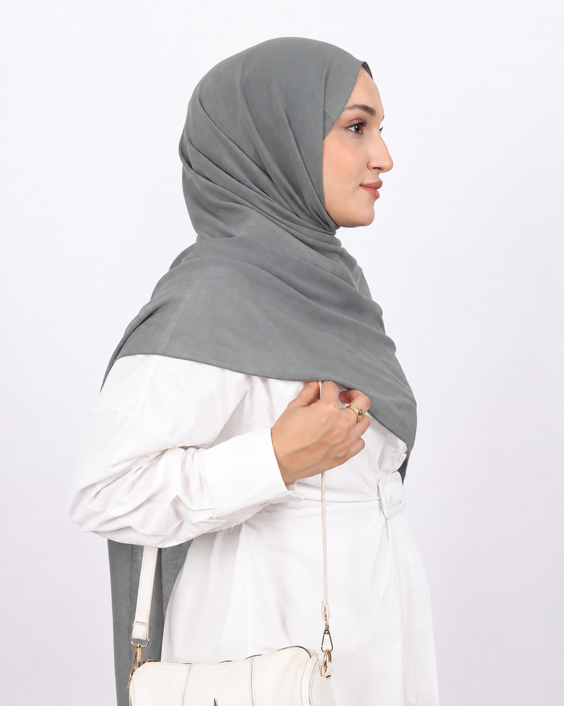 Organik Şal D056 Füme, 75 × 185 cm şal – görsel 2
