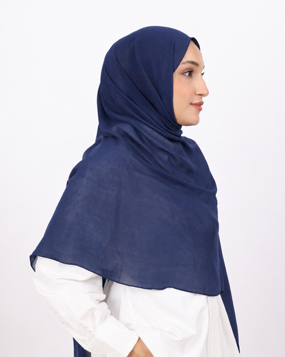Organik Şal D056 Açık Lacivert, 75 × 185 cm şal – görsel 2