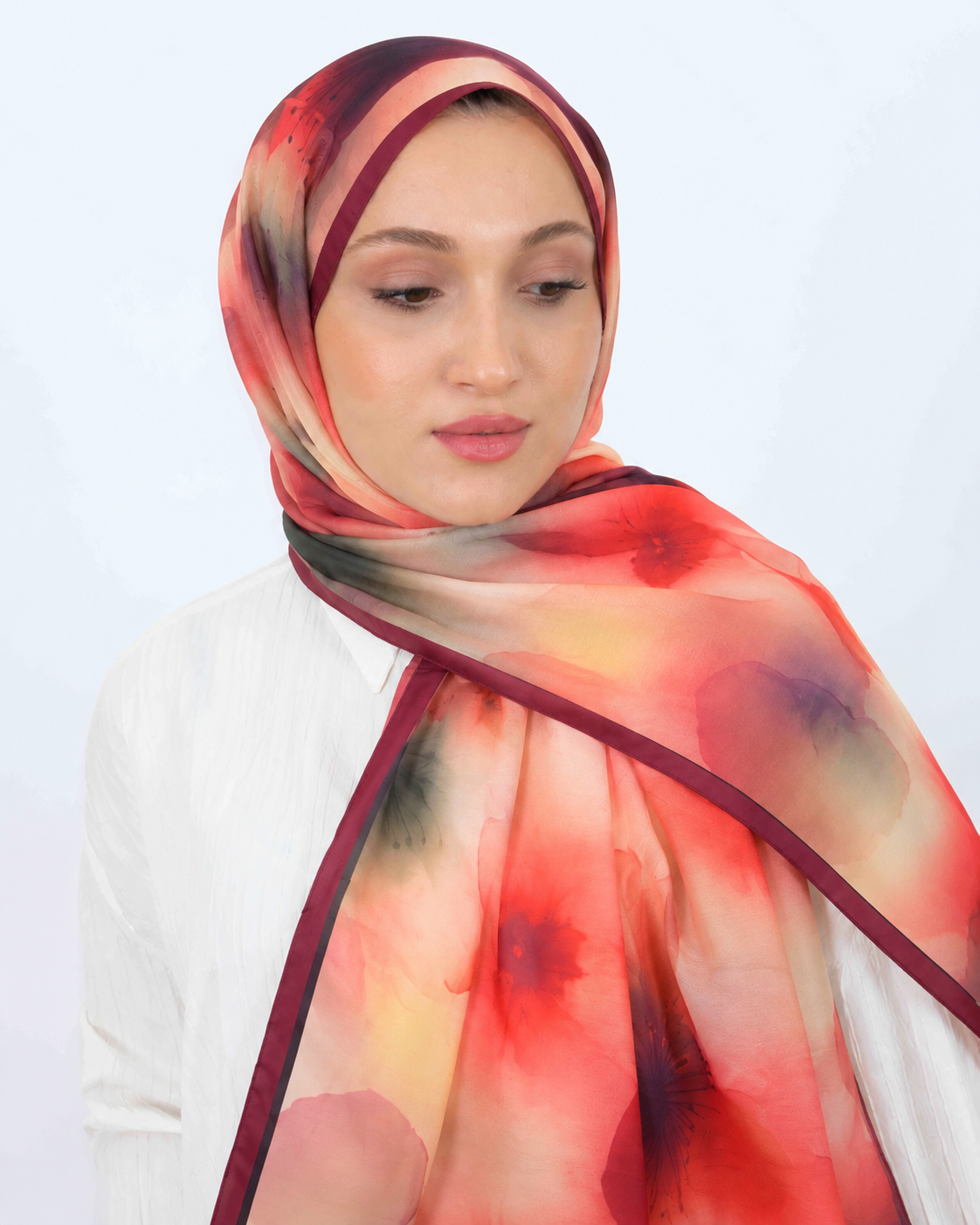Soft Şal D063 Mürdüm, 75 × 185 cm şal – görsel 3