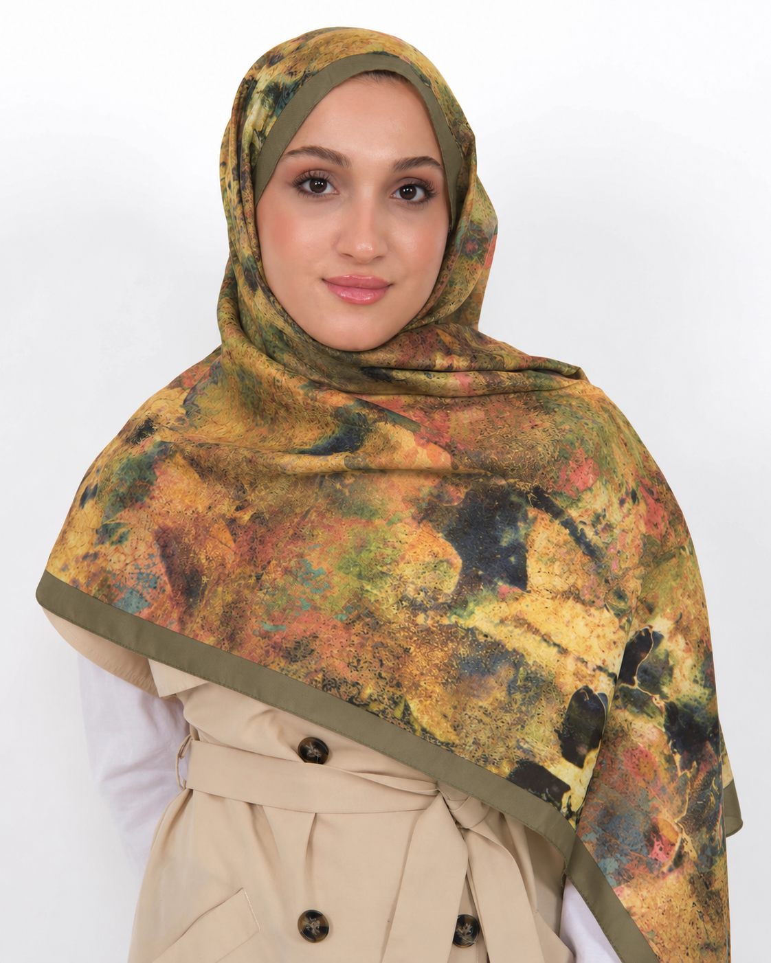Soft Şal D064 Zeytin Yeşili, 75 × 185 cm şal – görsel 2