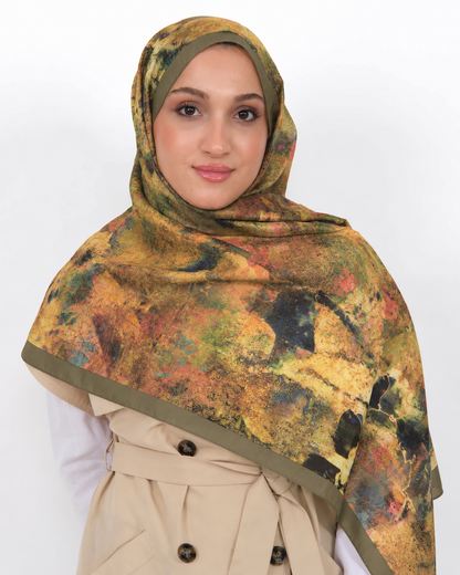 Soft Şal D064 Zeytin Yeşili, 75 × 185 cm şal – görsel 2