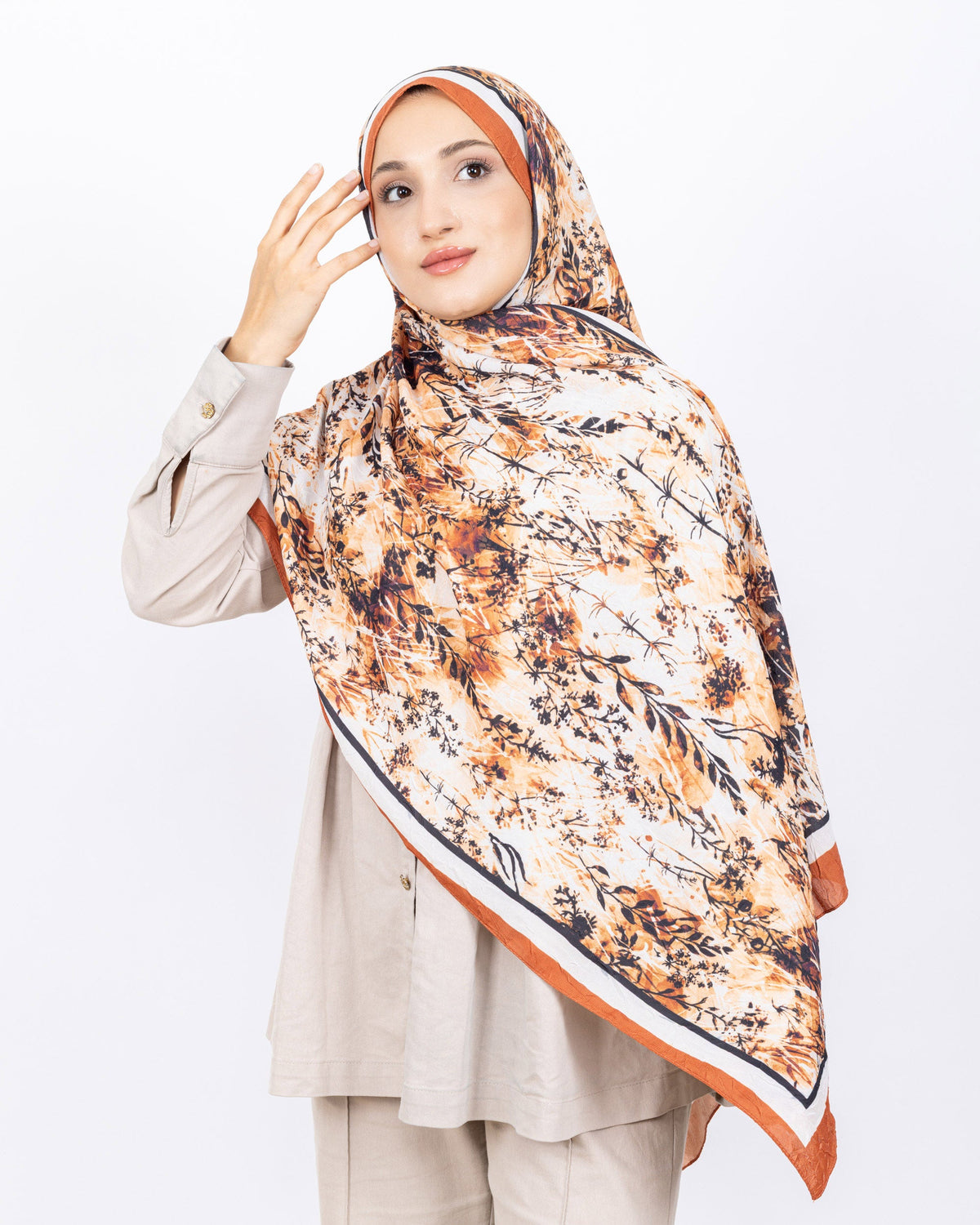 Soft Bambu Kraş Şal D037 Kiremit, 75 × 185 cm şal – görsel 1