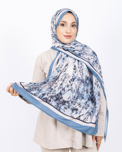 Soft Bambu Kraş Şal D037 İndigo Mavi, 75 × 185 cm şal – görsel 2