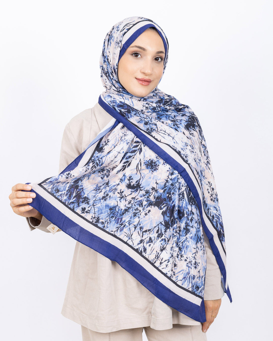 Soft Bambu Kraş Şal D037 Lacivert, 75 × 185 cm şal – görsel 2