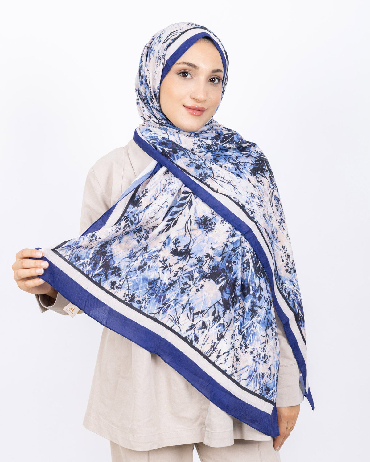Soft Bambu Kraş Şal D037 Lacivert, 75 × 185 cm şal – görsel 2