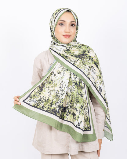 Soft Bambu Kraş Şal D037 Yeşil, 75 × 185 cm şal – görsel 1